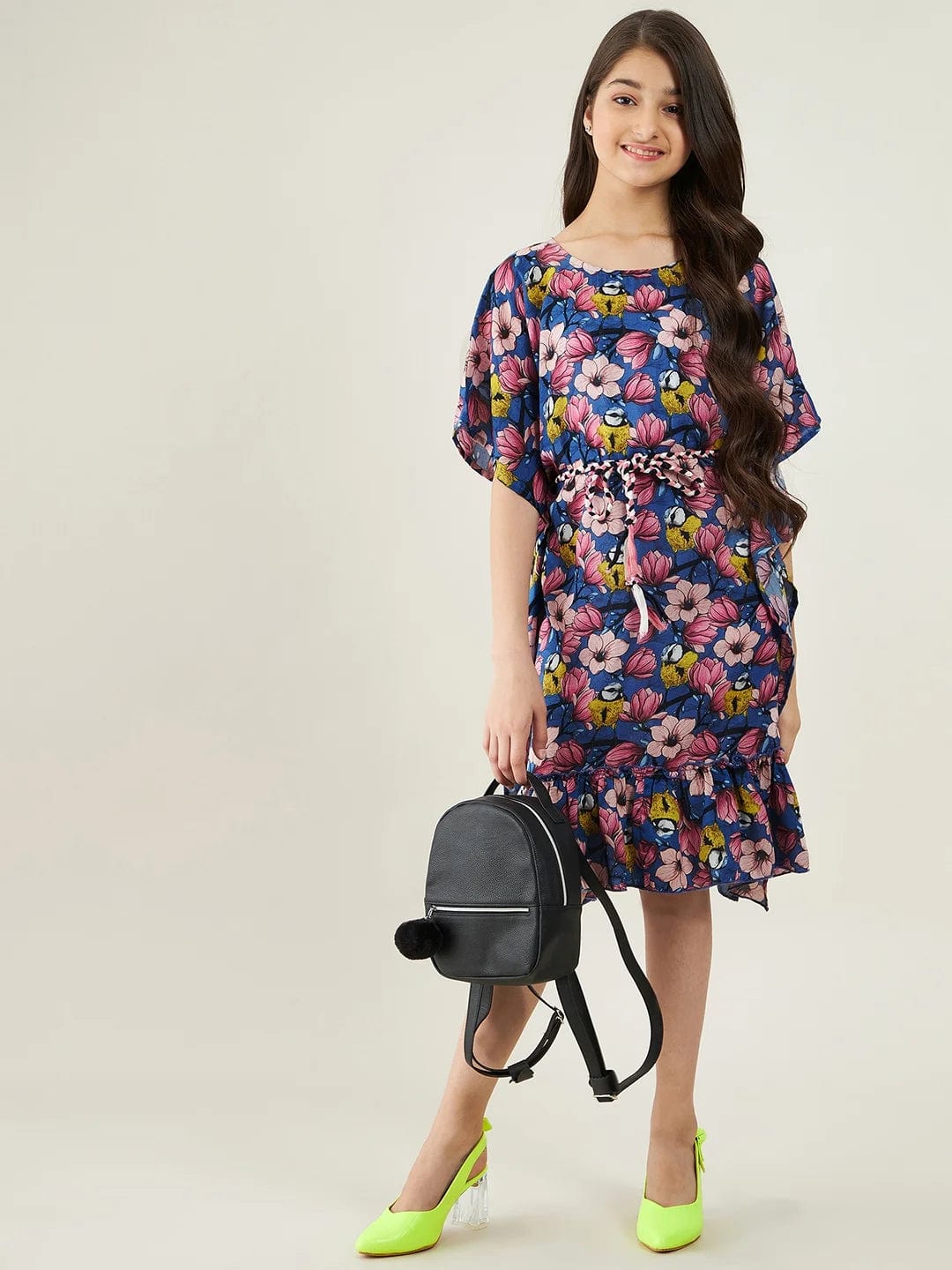 The Kaftan Company Dresses Girls Blue Robin And Flora Kaftan Dress
