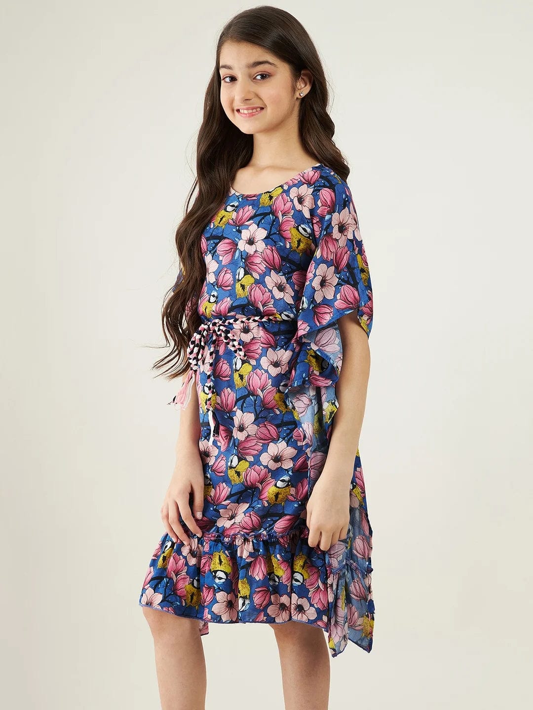 The Kaftan Company Dresses Girls Blue Robin And Flora Kaftan Dress