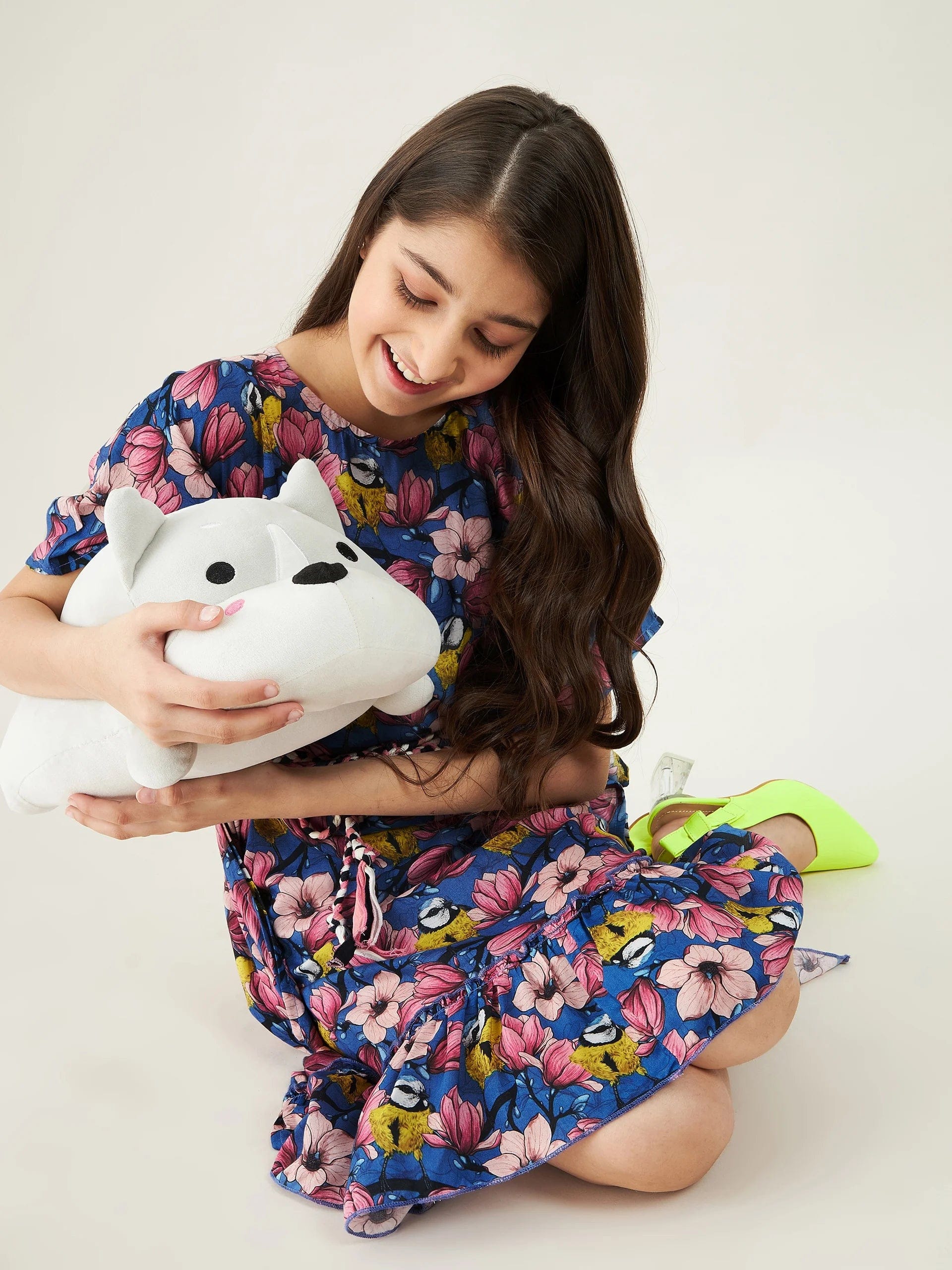 The Kaftan Company Dresses Girls Blue Robin And Flora Kaftan Dress
