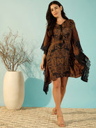 The Kaftan Company Dresses Golden Eclectic Printed Stylish Kaftan Dress For Women