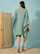 The Kaftan Company Dresses Green Embroidered Party Kaftan Dress