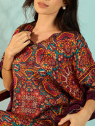 The Kaftan Company Dresses Kaleidoscopic Florals Printed Daywear Kaftan Dress