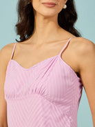 The Kaftan Company Dresses Lavender Self Textured Slip Dress