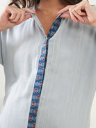 The Kaftan Company Dresses Light Green Soft Cotton Maternity Shirt Dress