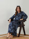 Navy Blue Tropical Indigo Denim Dress