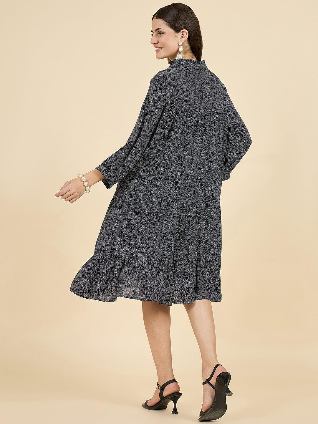 The Kaftan Company Dresses Navy Polka Dot Modal Maternity Dress – Soft & Flowy Comfort