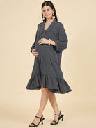 The Kaftan Company Dresses Navy Polka Dot Modal Maternity Dress – Soft & Flowy Comfort