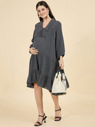 The Kaftan Company Dresses Navy Polka Dot Modal Maternity Dress – Soft & Flowy Comfort
