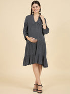 The Kaftan Company Dresses Navy Polka Dot Modal Maternity Dress – Soft & Flowy Comfort