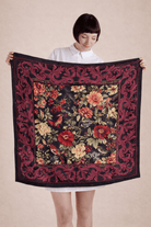 The Kaftan Company Dresses One size Black and Red Baroque Blossom Silk Scarf