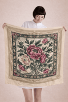 The Kaftan Company Dresses One size Cream Blush Peony Silk Scarf