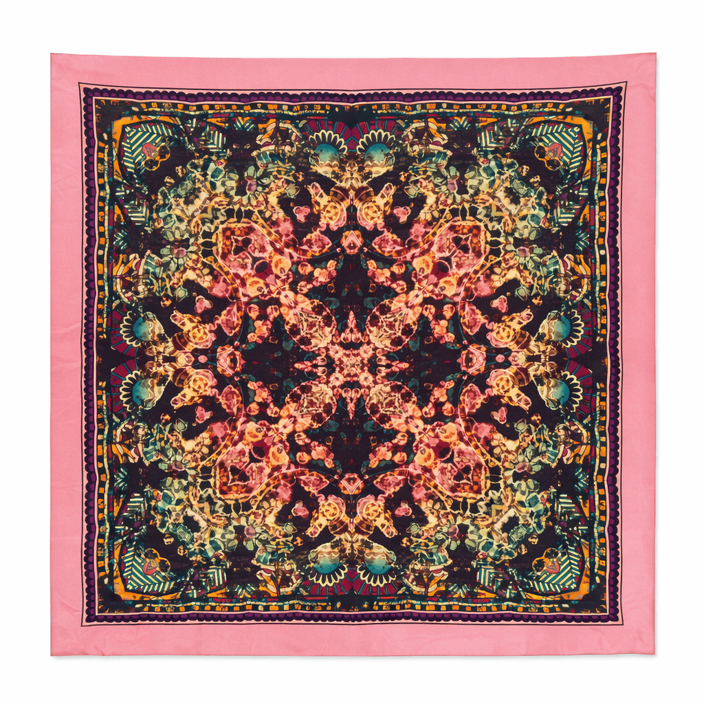 The Kaftan Company Dresses One size Pink Rosé Kaleidoscope Silk Scarf