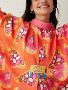The Kaftan Company Dresses OneSize Coral Flutter Printed Free size Kaftan