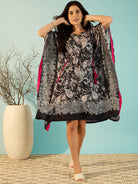 The Kaftan Company Dresses Paisley Printed Black Kaftan Dress For Women