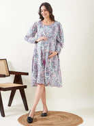 The Kaftan Company Dresses Paisley Printed Maternity and Feeding Dress