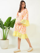 The Kaftan Company Dresses Pink Blossom and Lace Maternity Dress