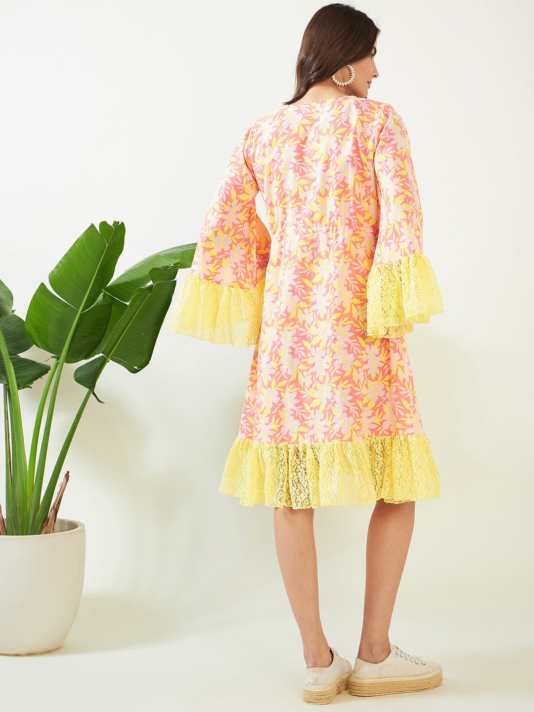 The Kaftan Company Dresses Pink Blossom and Lace Maternity Dress