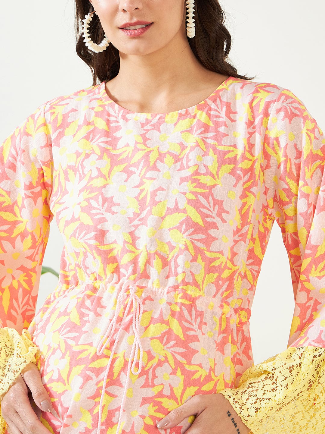 The Kaftan Company Dresses Pink Blossom and Lace Maternity Dress