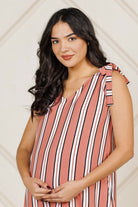 The Kaftan Company Dresses Pink Striped Modal Maternity Nursing Dress