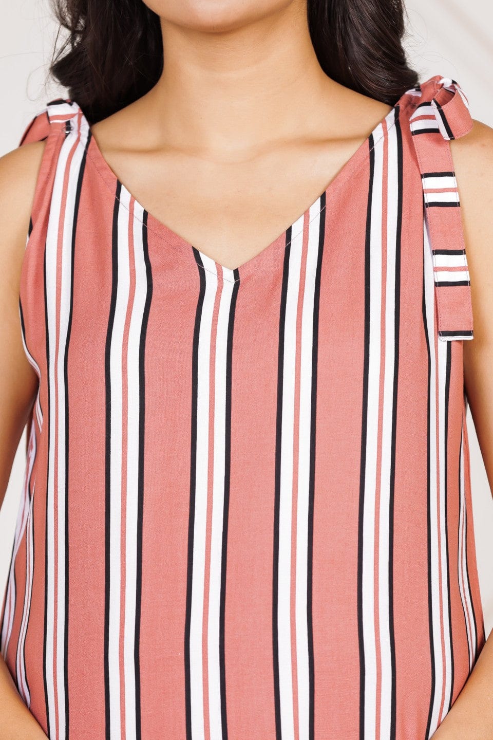The Kaftan Company Dresses Pink Striped Modal Maternity Nursing Dress