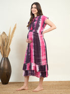 The Kaftan Company Dresses Purple Tie Dye Maternity Dress