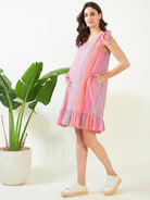 The Kaftan Company Dresses Rosy Striped Maternity and Feeding Dress