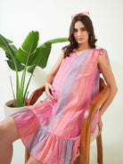 The Kaftan Company Dresses Rosy Striped Maternity and Feeding Dress