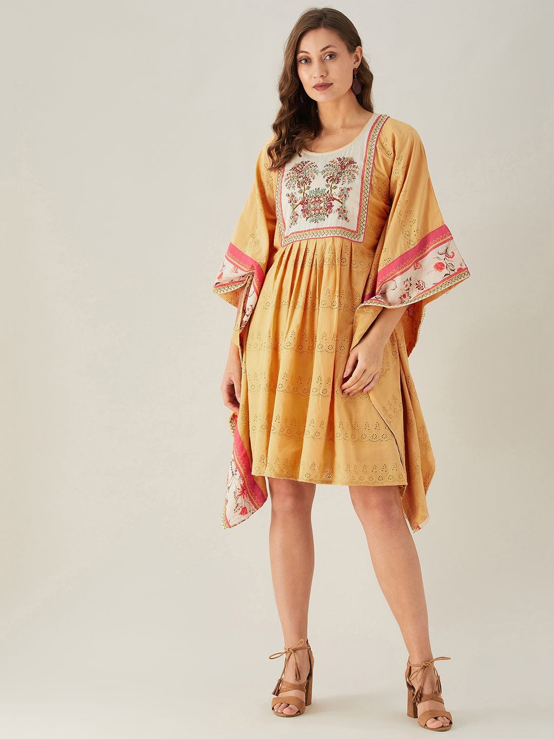 The Kaftan Company Dresses Schifli Hand Embroidered Whispering Kaftan Dress