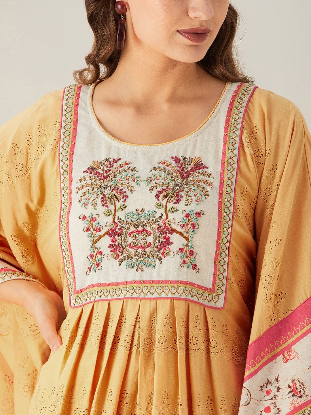 The Kaftan Company Dresses Schifli Hand Embroidered Whispering Kaftan Dress