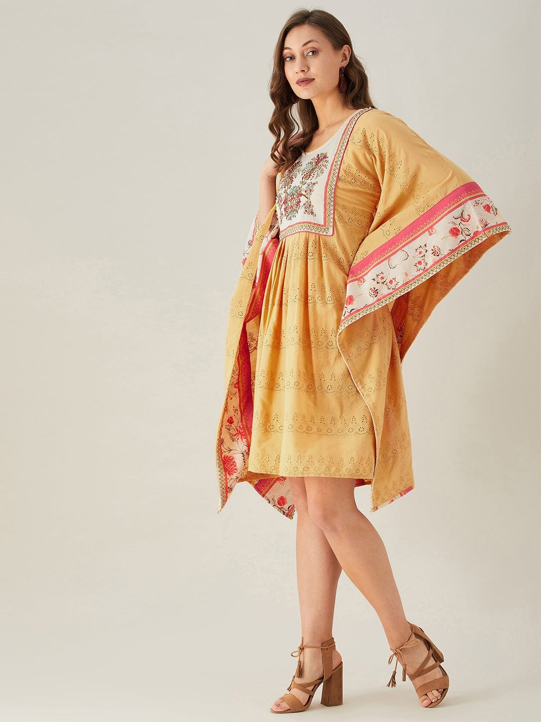 The Kaftan Company Dresses Schifli Hand Embroidered Whispering Kaftan Dress