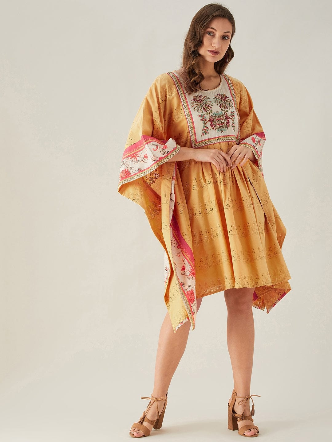 The Kaftan Company Dresses Schifli Hand Embroidered Whispering Kaftan Dress