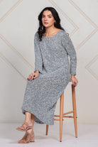 The Kaftan Company Dresses Silver All-Over Sequin Partywear Maxi Dress