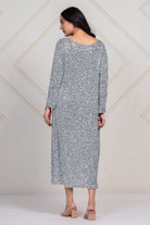 The Kaftan Company Dresses Silver All-Over Sequin Partywear Maxi Dress