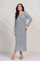 The Kaftan Company Dresses Silver All-Over Sequin Partywear Maxi Dress