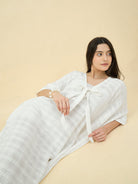 The Kaftan Company Dresses White Cotton Resort Kaftan – Lightweight Front-Tie Coverup