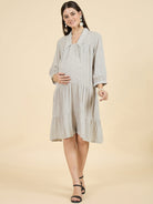 The Kaftan Company Dresses White Polka Dot Modal Maternity Dress – Soft & Flowy Comfort