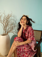 The Kaftan Company Dresses Women Flowery Flowy Stylish Satin Daywear Kaftan Dress