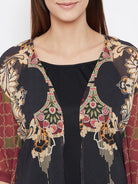 The Kaftan Company Gown Black Ornamental Georgette Kaftan Gown - (Clearance - Final Sale)