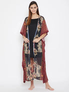 The Kaftan Company Gown Black Ornamental Georgette Kaftan Gown - (Clearance - Final Sale)