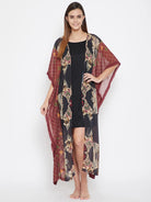 The Kaftan Company Gown Black Ornamental Georgette Kaftan Gown - (Clearance - Final Sale)