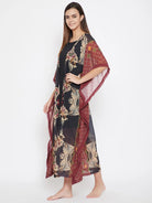 The Kaftan Company Gown Black Ornamental Georgette Kaftan Gown - (Clearance - Final Sale)