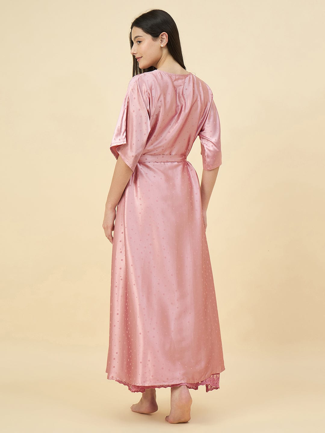 The Kaftan Company Gown Set Blush Pink Satin Gownset – Bridal Elegance from the Intimare Collection