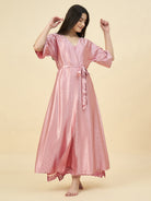 The Kaftan Company Gown Set Blush Pink Satin Gownset – Bridal Elegance from the Intimare Collection