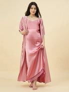 The Kaftan Company Gown Set Blush Pink Satin Gownset – Bridal Elegance from the Intimare Collection
