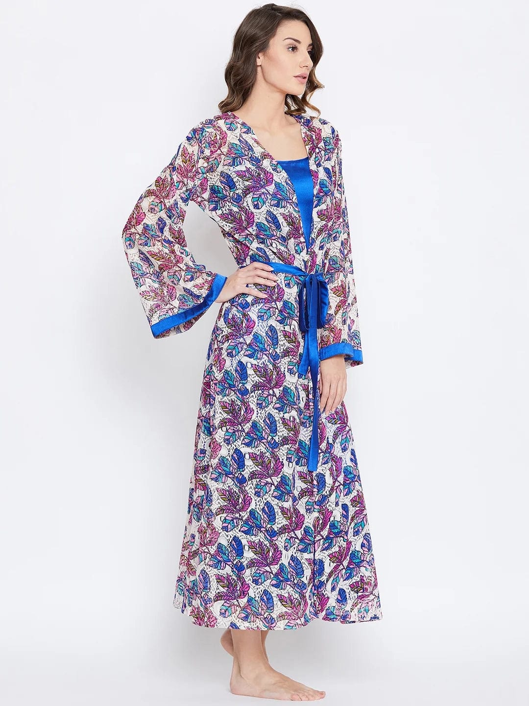 The Kaftan Company Gown Set FLORAL LACE KAFTAN GOWN - (Clearance - Final Sale)