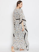 The Kaftan Company Gown Set Floral Printed Kaftan Shrug and Slip Set