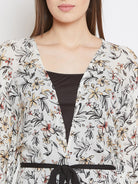 The Kaftan Company Gown Set Floral Printed Kaftan Shrug and Slip Set