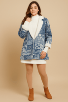 The Kaftan Company Jacket Indigo Aztec Patchwork Jacket with Fleece Lining