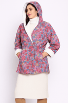 The Kaftan Company Jacket Pink Floral Jacket with Fleece Lining and Hood