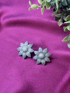 The Kaftan Company Jewelry Classic Lotus Bloom German Silver Earrings